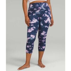 LULULEMON Align High-Rise Crop 23" Size 6 Circulate Tie Dye Mineral Blue EUC